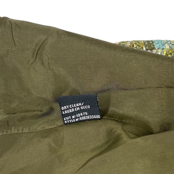 E by ECI Womens Vintage Stripe Ruffle Whimsical Boho Tweed Blazer Sz 10 - Picture 10 of 16